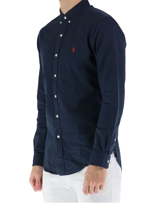 Camicia Uomo blu con bottoni sul colletto POLO RALPH LAUREN | 710723610003